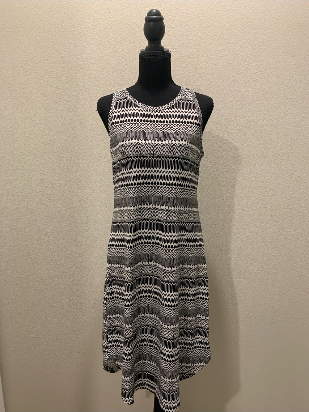 Banana Republic Black and White Sleeveless Mini Dress (Size MP)